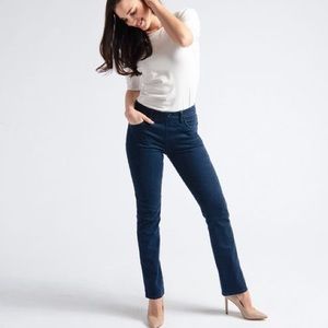 Betabrand Yoga Denim Jeans Straight leg dark indigo MP